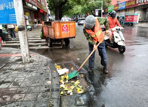 雨后全力保洁，守护城市容颜